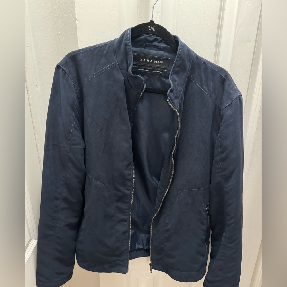 Navy suede Zara jacket